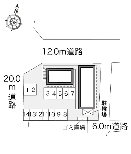 ★手数料０円★印西市木下南　月極駐車場（LP）